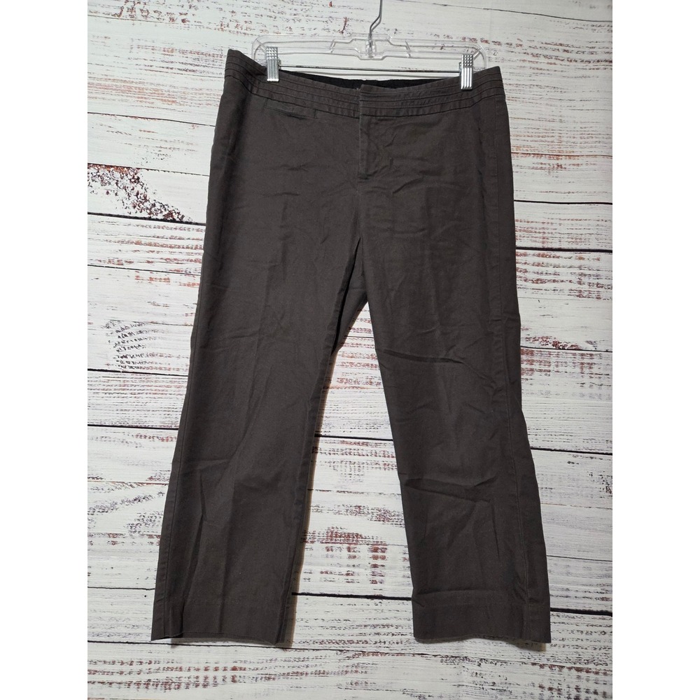 Banana Republic Martin Fit Charcoal Gray Stretch Cotton Cropped Pants Womens 8